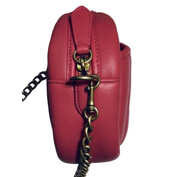 Coach Small Camera Bag Leather Crossbody Purse Quilted Pink - Picture 5 of 15